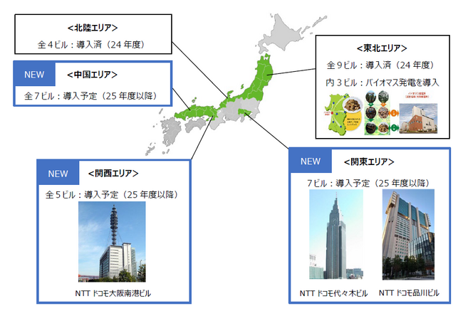代々木・品川・大阪南港ビルなどドコモの通信ビルに年間59GWh以上の再生可能エネルギーをオフサイトPPAで導入