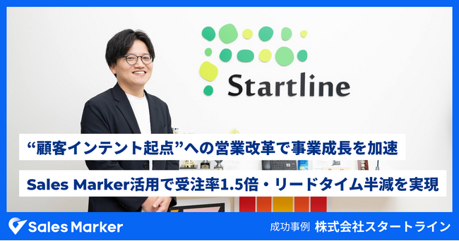 株式会社スタートライン、“顧客インテント起点”への営業改革で事業成長を加速。Sales Marker活用で受注率1.5倍・リードタイム半減を実現