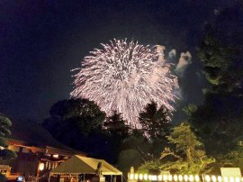 お盆の夜空を彩る慰霊花火1