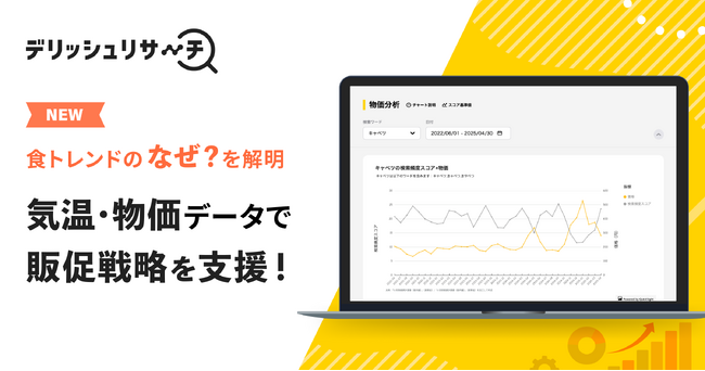 食トレンド分析ツール「デリッシュリサーチ」、 気温・物価データの連携で販促戦略を支援する新機能を搭載!