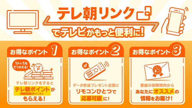 テレビをもっと便利に使える「テレ朝リンク」スタート！全員もらえるテレ朝ポイントキャンペーン開催中！