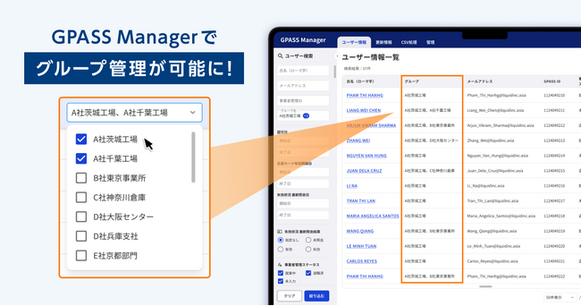 外国人就労管理システム「GPASS」に派遣会社の業務を効率化するグループ管理機能を追加