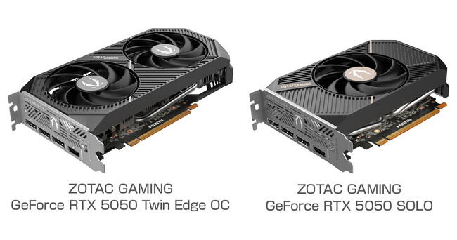 GeForce RTX 5050を搭載するZOTAC社製グラフィックボード2製品を発表