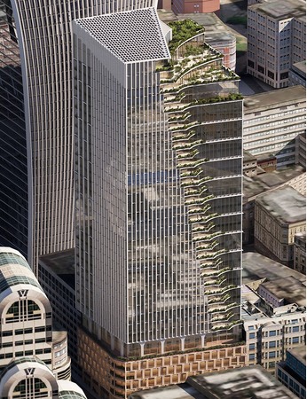英国のオフィススビル「60 Gracechurch Street Project」向けにエレベータ・エスカレータ26台を受注