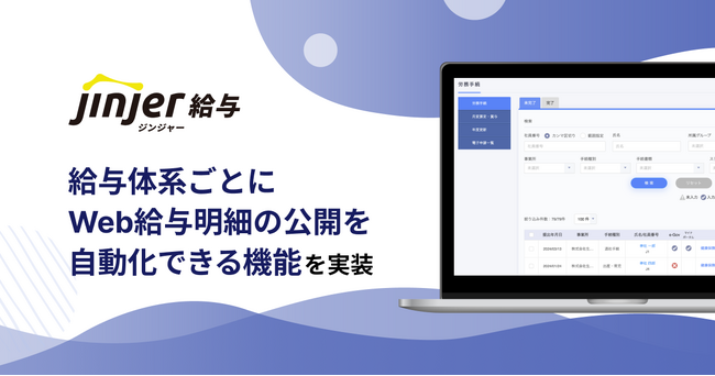 ジンジャー給与で、給与体系ごとにWeb給与明細の公開を自動化できる機能を実装