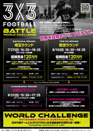 3x3FOOTBALL BATTLE WORLD CHALLENGEが開催決定！