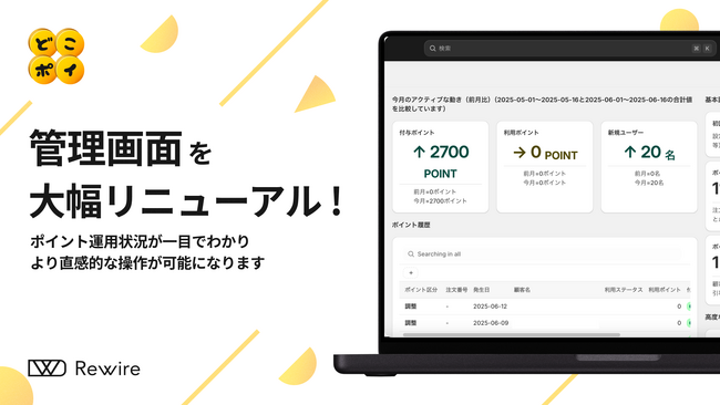 ご要望にお応えし、約4年ぶりの大幅リニューアル！「どこポイ」管理画面が生まれ変わりました