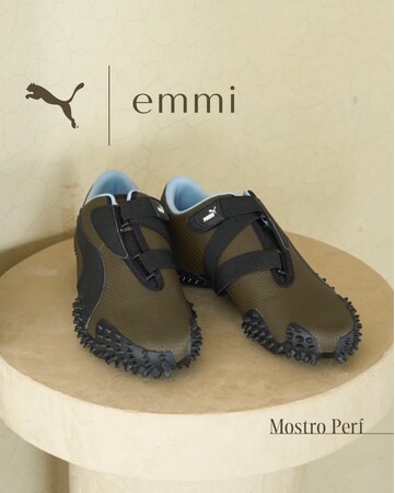 【emmi×PUMA】プーマの名作「Mostro Perf」がブラウン×ブルーの洗練されたemmi別注カラーで登場！＜7月10日(木)オンライン先行予約開始＞