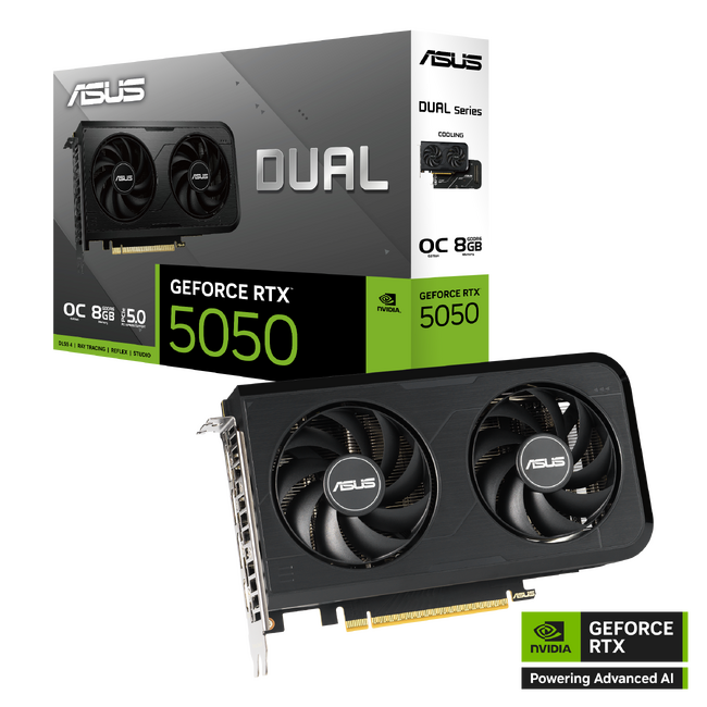 ASUSより、GeForce RTX(TM) 5050 を搭載したビデオカード「DUAL-RTX5050-O8G」を発表