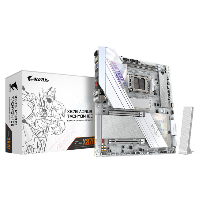 GIGABYTEよりAMD X870チップセット搭載、OC特化E-ATX マザーボード Amazon限定モデル「X870 AORUS TACHYON ICE」発売