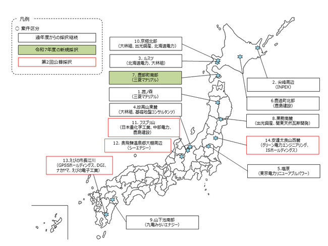 令和7年度地熱発電の資源量調査事業費助成金交付事業の採択結果について（第2回公募）