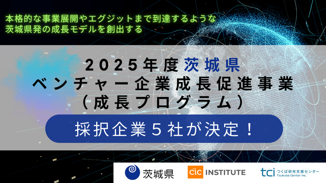 2025年度茨城県「ベンチャー企業成長促進事業(成長プログラム)」採択企業決定
