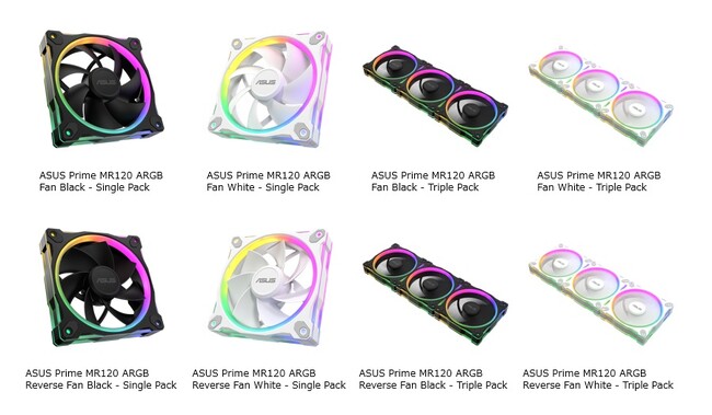 ASUSより、フレーム両面のライティングと28mm厚で冷却性能と美しさを兼ね備えたケースファン「ASUS Prime MR120 ARGB Fan」シリーズおよびリバースファンシリーズを発表