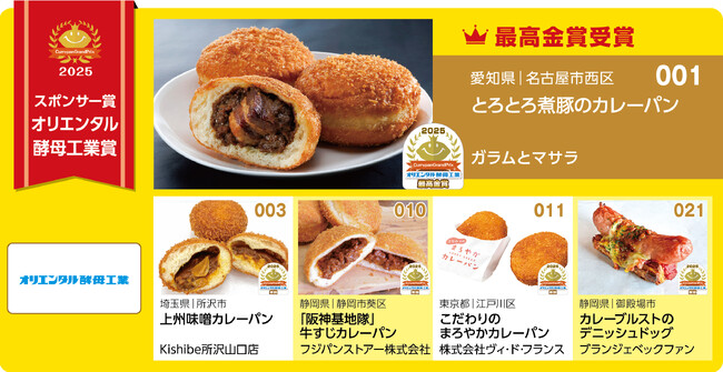 カレーパングランプリ２０２５オリエンタル酵母工業賞結果発表