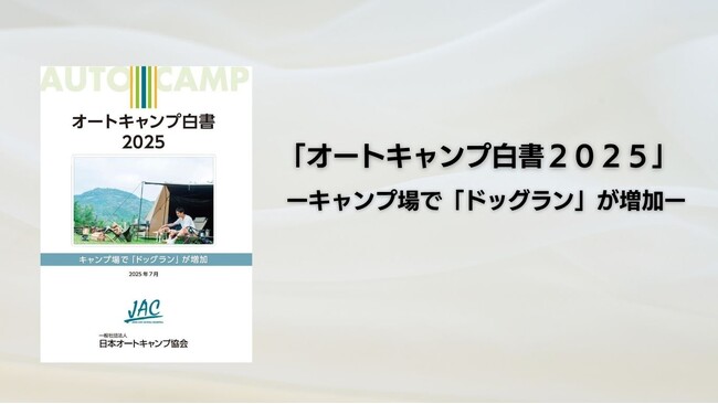 【調査発表】キャンプ場で“ドッグラン”が増加！物価高でも根強い人気「キャンプ」の今を分析した『オートキャンプ白書2025』発行