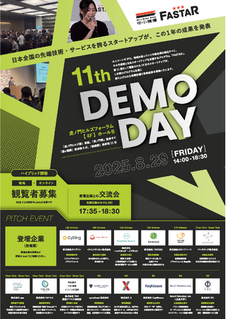 スタートアップの資金調達や事業提携のマッチング機会を提供するFASTARピッチイベント「FASTAR 11th Demo Day」8月29日開催