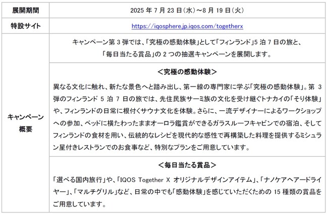 参加型ブランドエンゲージメントプラットフォーム「IQOS Together X」2025年7月23日（水）より、キャンペーン第3弾を開始
