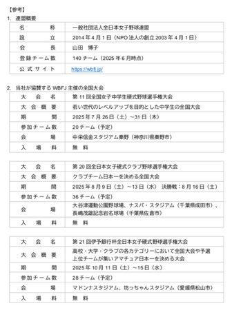 ENEOSは「全日本女子野球連盟」に今年も協賛します！