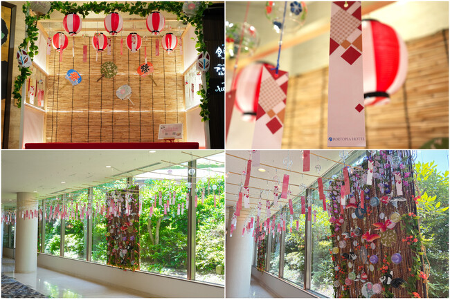 約300個の風鈴が彩るにぎやかな夏の情景。“日本の夏祭り”をテーマにした風鈴装飾をホテル館内2ヵ所で展示