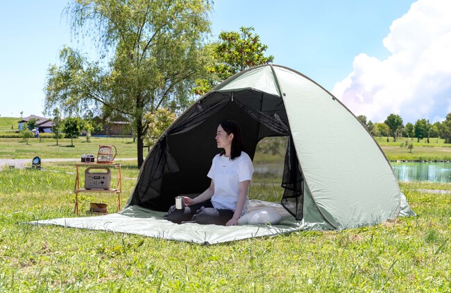 累計16万台販売の人気ポップアップテントの進化版！夏の紫外線を完全ブロック！“ブラックコーティングモデル”登場