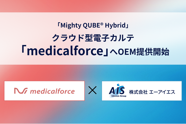 株式会社エーアイエス、株式会社メディカルフォースとOEM契約を締結「Mighty QUBE(R) Hybrid」をクラウド型電子カルテ「medicalforce」へ提供、保険診療機能の強化を支援