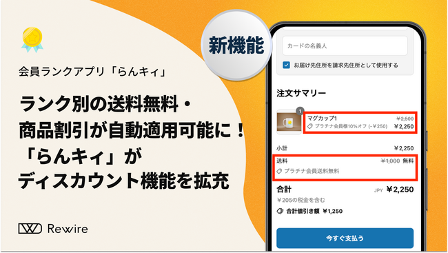 ランク別の送料無料・商品割引が自動適用可能に！「らんキィ」がディスカウント機能を拡充