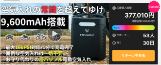 わずか3日で目標金額達成！空気入れの常識が変わる　話題の大容量バッテリー搭載の空気入れ「ZEPHYR V3 Pro」をMakuakeにて先行販売