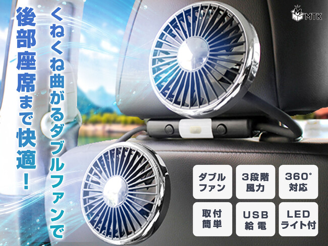 【限定クーポン配布中】楽天ランキング3冠達成！猛暑の今、人気の「車載用ダブルファン」が再入荷！8月1日～4日までのお得なチャンスをお見逃しなく！
