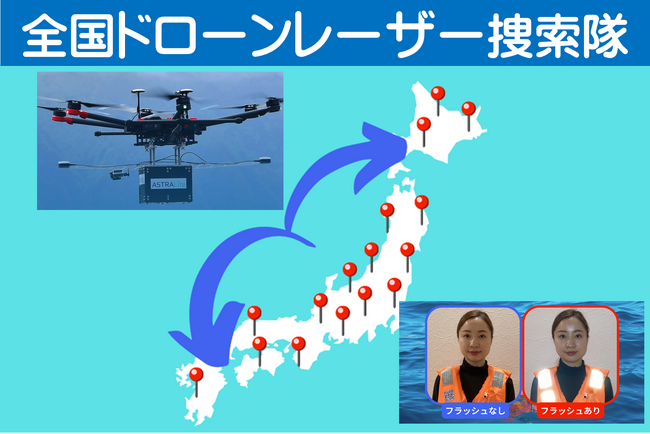 南海トラフ大地震や津波に備えて「再帰性反射QRコード」を装着、レーザー捜索で人命救助！