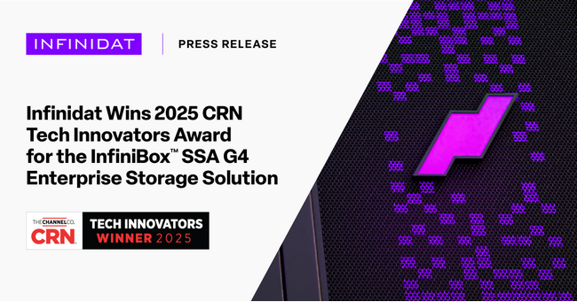 Infinidat InfiniBox(TM) SSA G4エンタープライズストレージソリューションが2025 CRN Tech Innovators Awardを受賞
