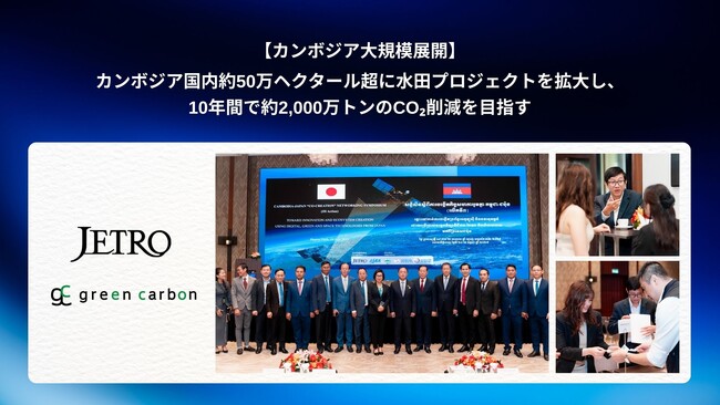 【カンボジア大規模展開】Green Carbon株式会社は、カンボジア国内約50万ヘクタール超に水田プロジェクトを拡大し、10年間で約2,000万トンのCO2削減を目指す