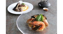 秋に愉しむホテルの冷やし麺「海鮮とトマトの冷製和え麺」「秋茄子と和牛サーロインのピリ辛和え麺」9/1~10/31に提供 秋に愉しむホテルの冷やし麺「海鮮とトマトの冷製和え麺」「秋茄子と和牛サーロインのピリ辛和え麺」9/1~10/31に提供