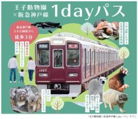 王子動物園の入園券と阪急神戸線の乗車券がセットになった「王子動物園×阪急神戸線1dayパス」を発売します！