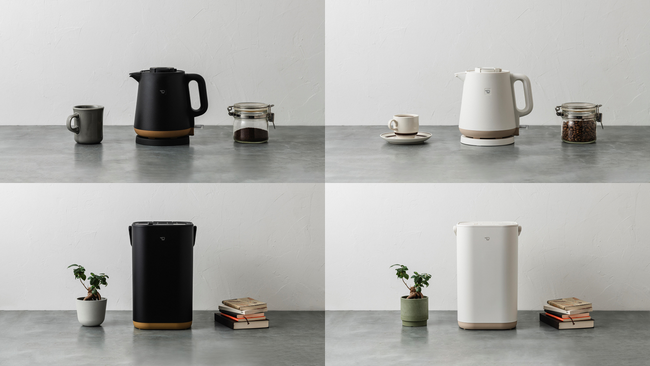 コンセプトは“暮らしになじむデザイン”「STAN.」シリーズに電気ケトルとスチーム式加湿器を追加