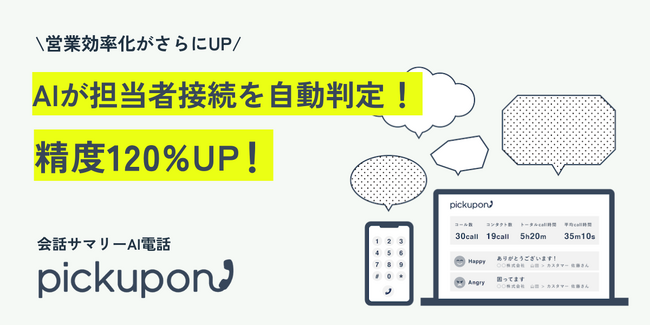 AIによる担当者接続自動判定の精度を従来比約120%に向上、営業効率化をさらに加速