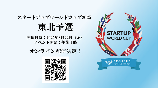 スタートアップワールドカップ2025東北予選：ついに開催が3日後の22日に迫る！オンライン配信決定！