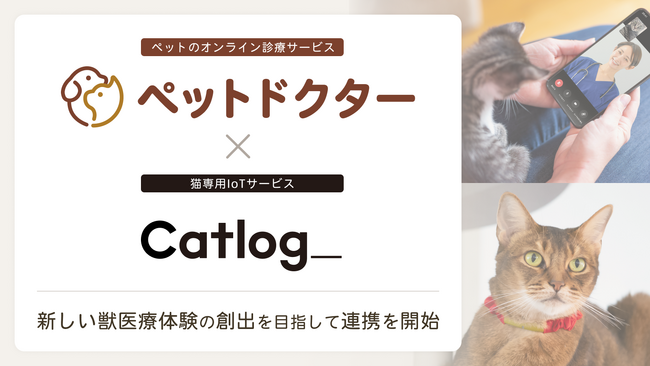ペットのオンライン診療アプリ「ペットドクター」と猫専用IoTサービス「Catlog」が連携を開始。猫の健康管理や受診がより安全・適切になる未来を目指す