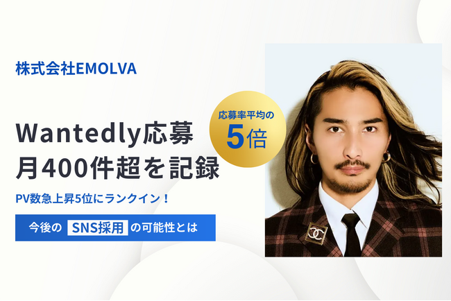 【月間応募400件／PV数急上昇ランクイン】SNSマーケティング企業EMOLVAがWantedlyで話題に