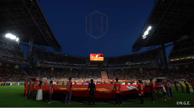 SkyDrive、Jリーグ「名古屋グランパス vs 川崎フロンターレ」試合開始直前に豊田スタジアムの夜空を彩るドローンショーを8月23日(土)に実施