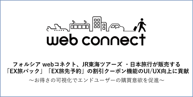 フォルシア webコネクト、JR東海ツアーズ・日本旅行が販売する「EX旅パック」「EX旅先予約」の割引クーポン機能のUI/UX向上に貢献