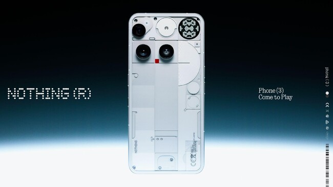Nothing、フラッグシップモデルPhone (3)を発表