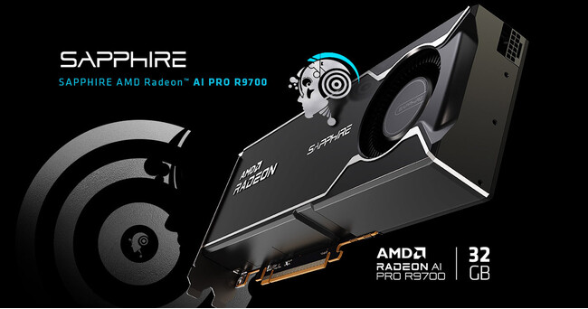 SAPPHIRE社製、プロフェッショナル向けグラフィックボード「AMD Radeon AI PRO R9700 32GB」を発表