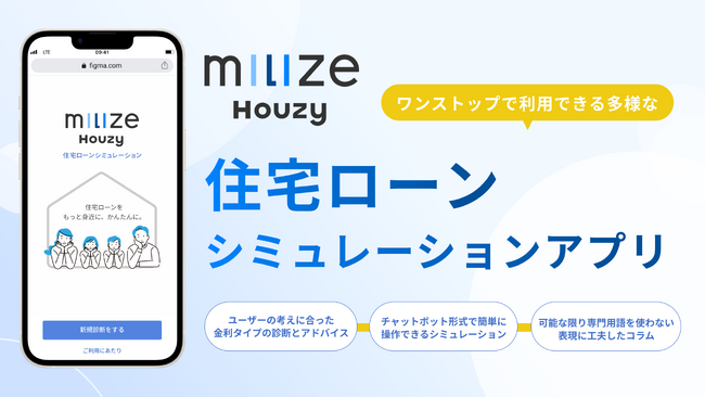 「固定か変動か」もう迷わない。MILIZE、住宅ローン選びの悩みや不安を解消する新しいWebアプリ「milize Houzy」を提供開始