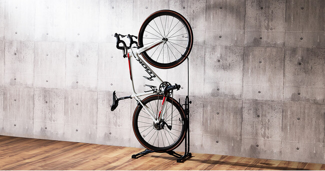 盗難対策で自転車を室内保管するなら、縦置きで省スペースな「自転車スタンド 3WAYタイプ」8月30日（土）新発売