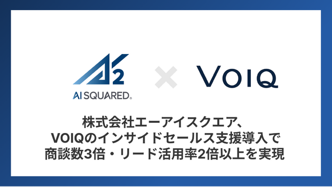 コンタクトセンター向けAIサービスを提供する株式会社エーアイスクエア、VOIQのインサイドセールス支援導入で商談数3倍・リード活用率2倍以上を実現