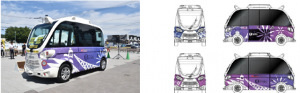 北海道小樽市で実証運行中！自動運転ＥＶバスのラッピングデザインを北海道科学大学の学生が担当しました