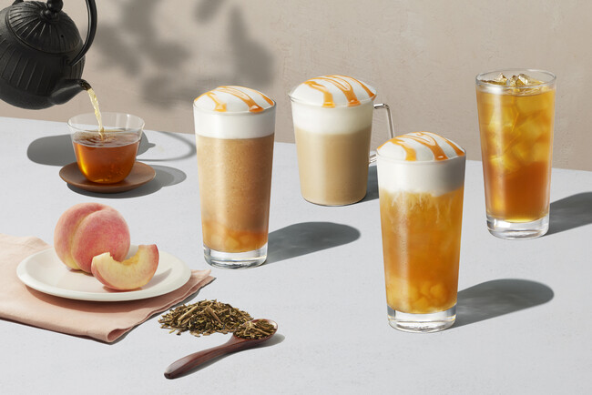 「スターバックス ティー & カフェ」秋の新商品は“ふんわり”ムースのティー体験！ほうじ茶と白桃の果実感溢れるティービバレッジが9月3日（水）より登場