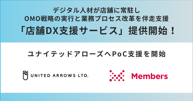 デジタル人材が店舗に常駐しOMO戦略の実行と業務プロセス改革を伴走支援する「店舗DX支援サービス」提供開始！第一弾としてユナイテッドアローズへPoC支援を開始