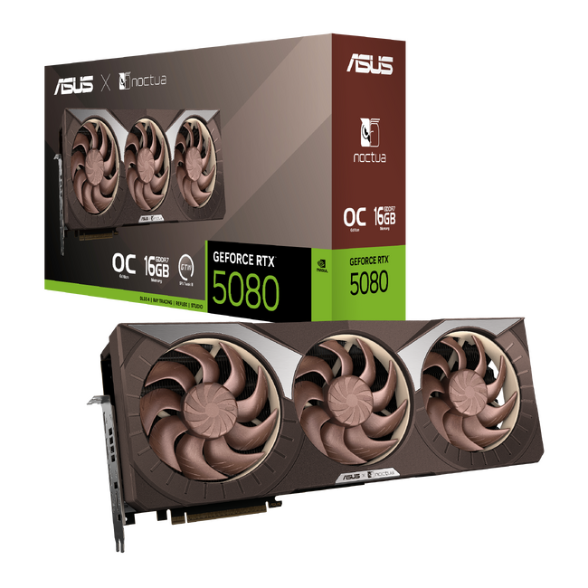 NoctuaとコラボしたグラフィックカードASUS GeForce RTX(TM) 5080 16GB GDDR7 Noctua OC Edition「RTX5080-O16G-NOCTUA」を発表