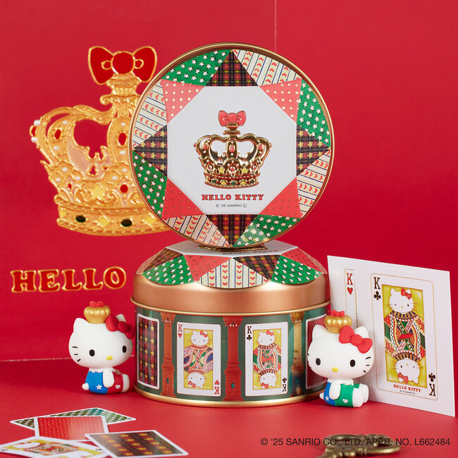 王冠ハローキティのフィギュア入り、ガラス絵で描いた『ハローキティのトランプ缶』新発売。伊勢丹新宿店×サンリオキャラクターズコラボイベントにて先行販売